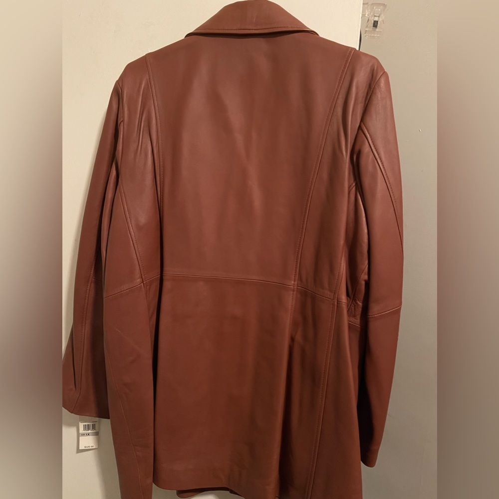 NWT: A beautiful A K cognac 100% leather jacket - Picture 7 of 8
